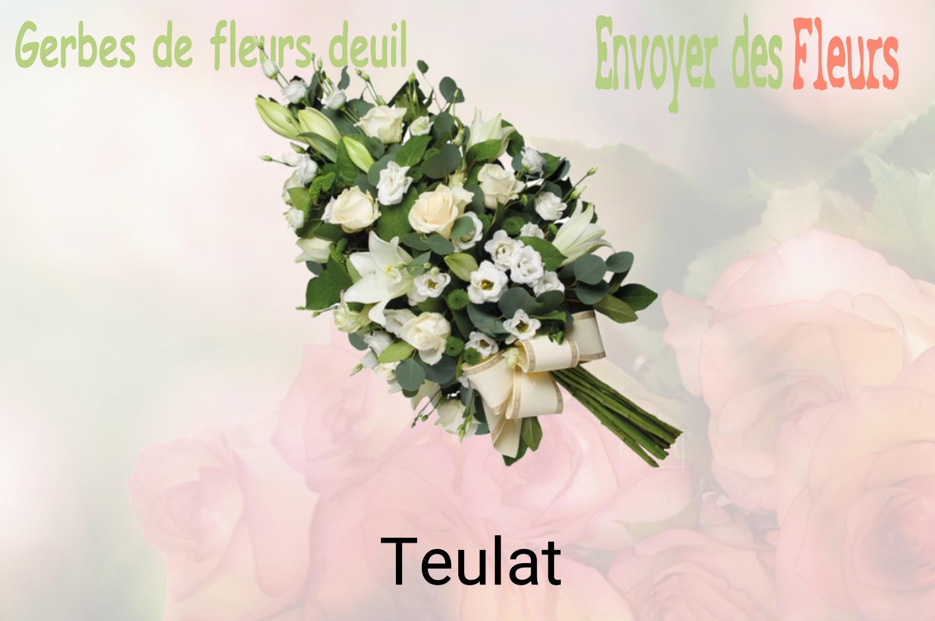 Gerbe de fleurs de deuil livrée à Teulat